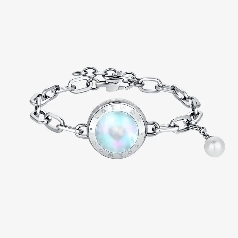 Soulmate 2.0 Single Touch Bracelet (Silver Figaro Chain) sold by Totwoo