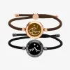 Mountain & Sea Touch Bracelets with Milan Rope (Black+Rose Gold) sold by Totwoo