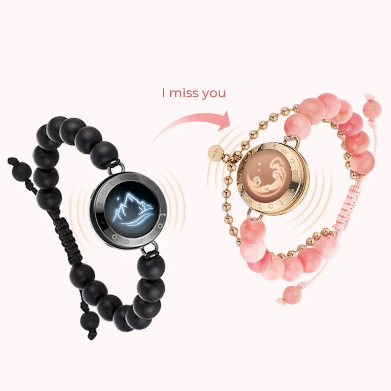 Mountain & Sea Touch Bracelets with Black Agate and Pink Persian Jade sold by Totwoo product image thumbnail 2