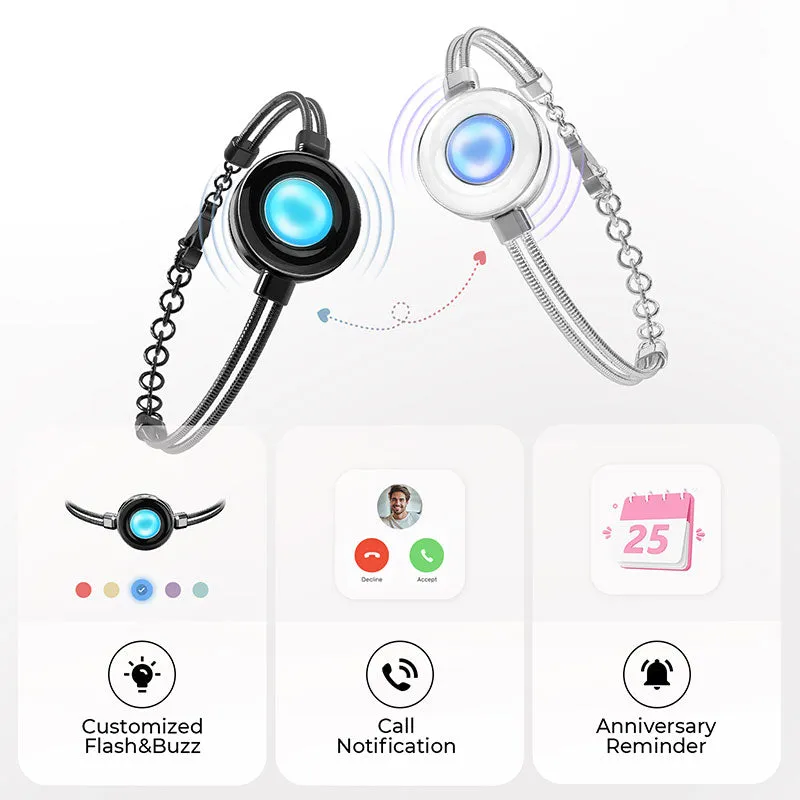 Candy Duo Touch Bracelets with Snake Chain (Black+Blue) sold by Totwoo product image thumbnail 3