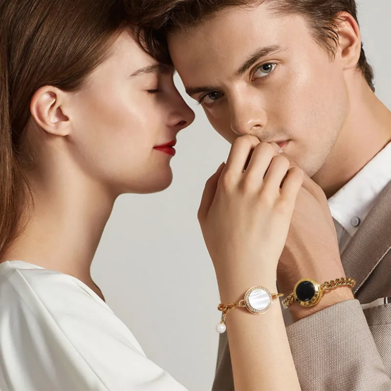 Soulmate 2.0 Touch Bracelets(Gold Cuban Chain+Gold Figaro Chain) sold by Totwoo product image thumbnail 4