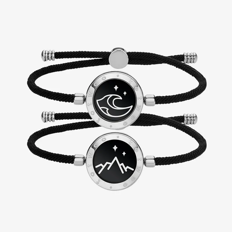 Mountain & Sea Touch Bracelets with Milan Rope (Black+Black) sold by Totwoo