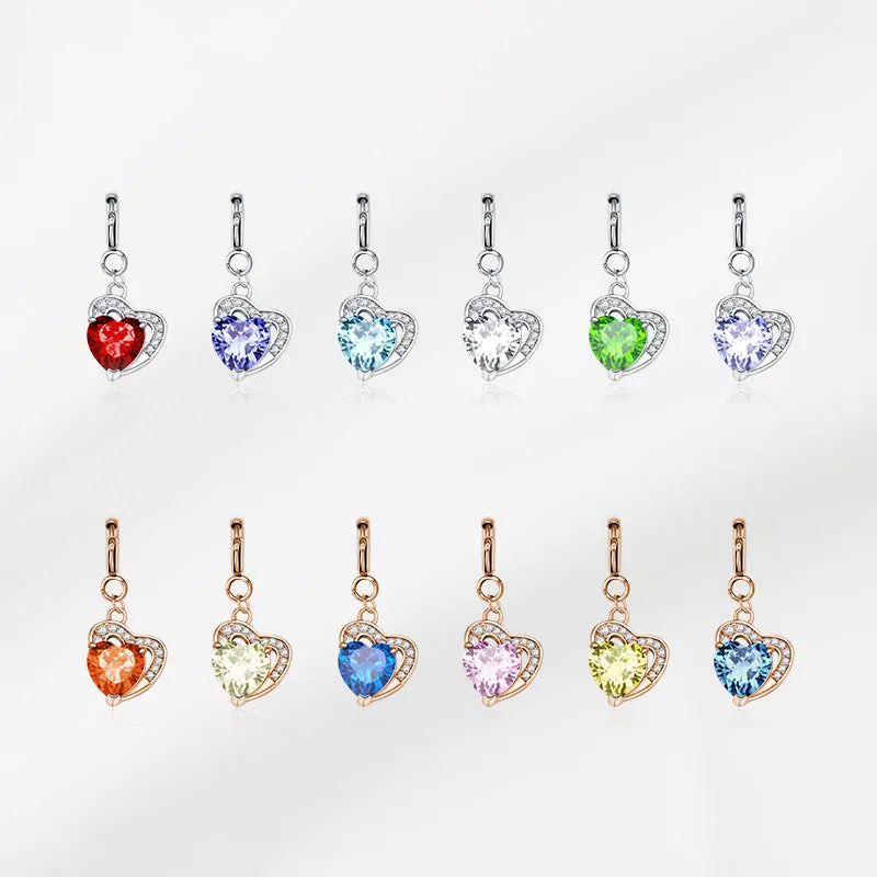 totwoo Birthstone Heart Charms(Silver/Rose Gold) sold by Totwoo