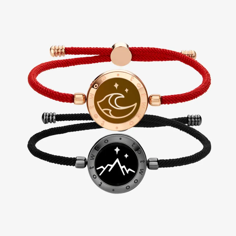 Mountain&Sea Touch Bracelets with Milan Rope(Black+Red) sold by Totwoo