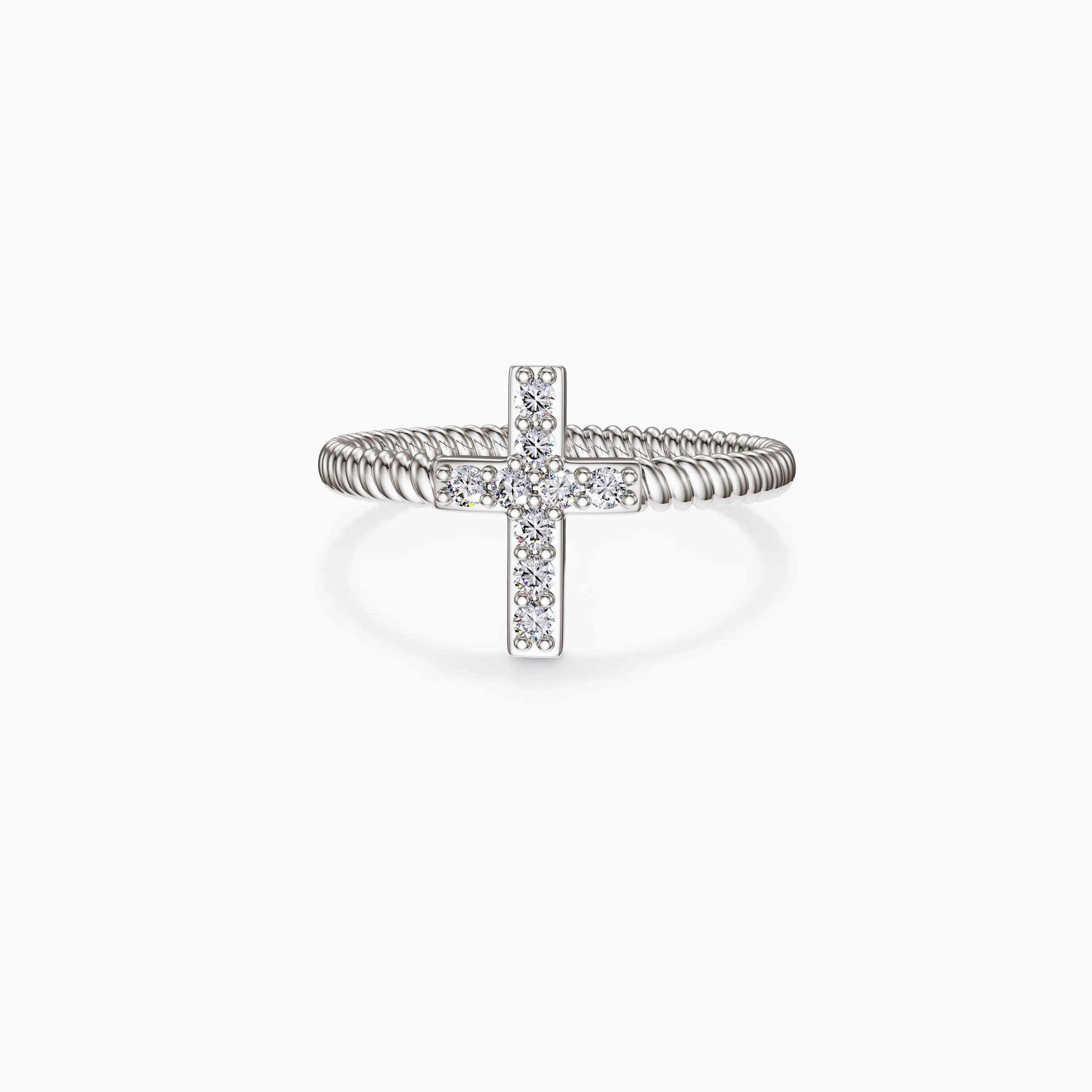 Pavé Cross Band Ring sold by Vanimy Jewelry product image thumbnail 5