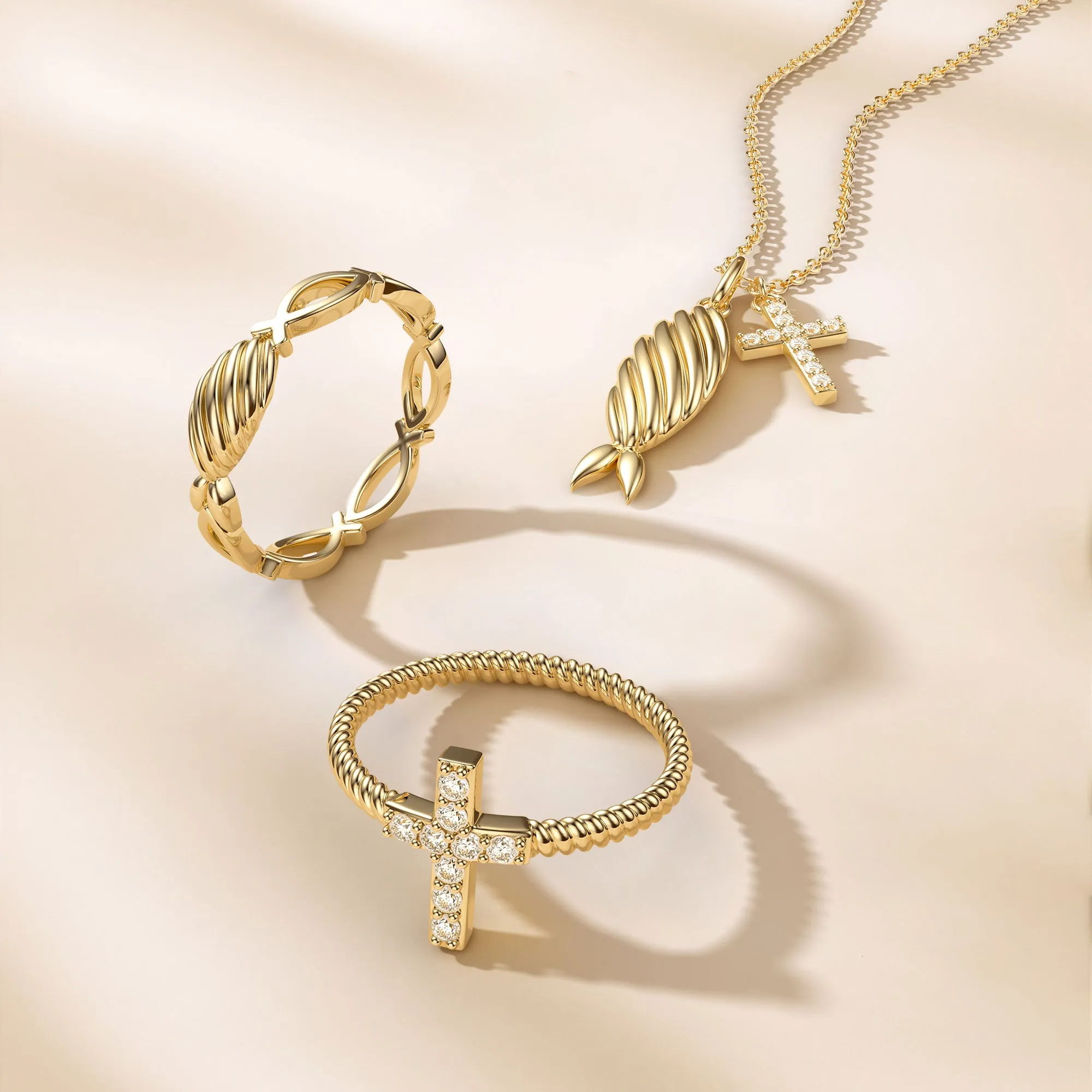 Pavé Cross Band Ring sold by Vanimy Jewelry product image thumbnail 4