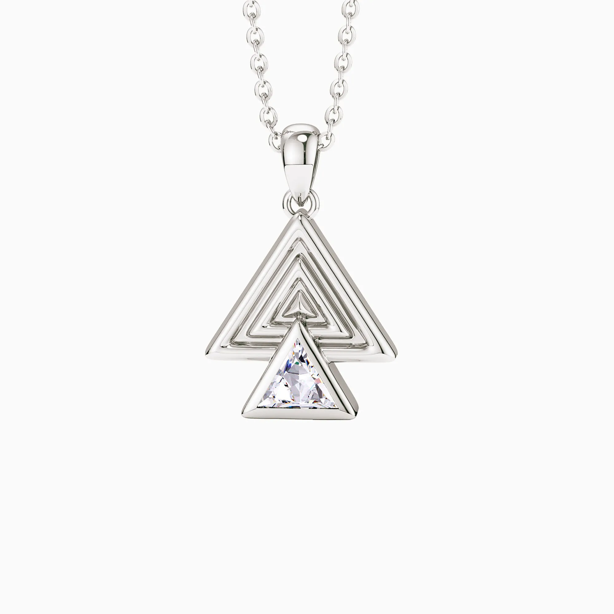 Concentric Triangle Trillion Cut Pendant Necklace sold by Vanimy Jewelry product image thumbnail 5