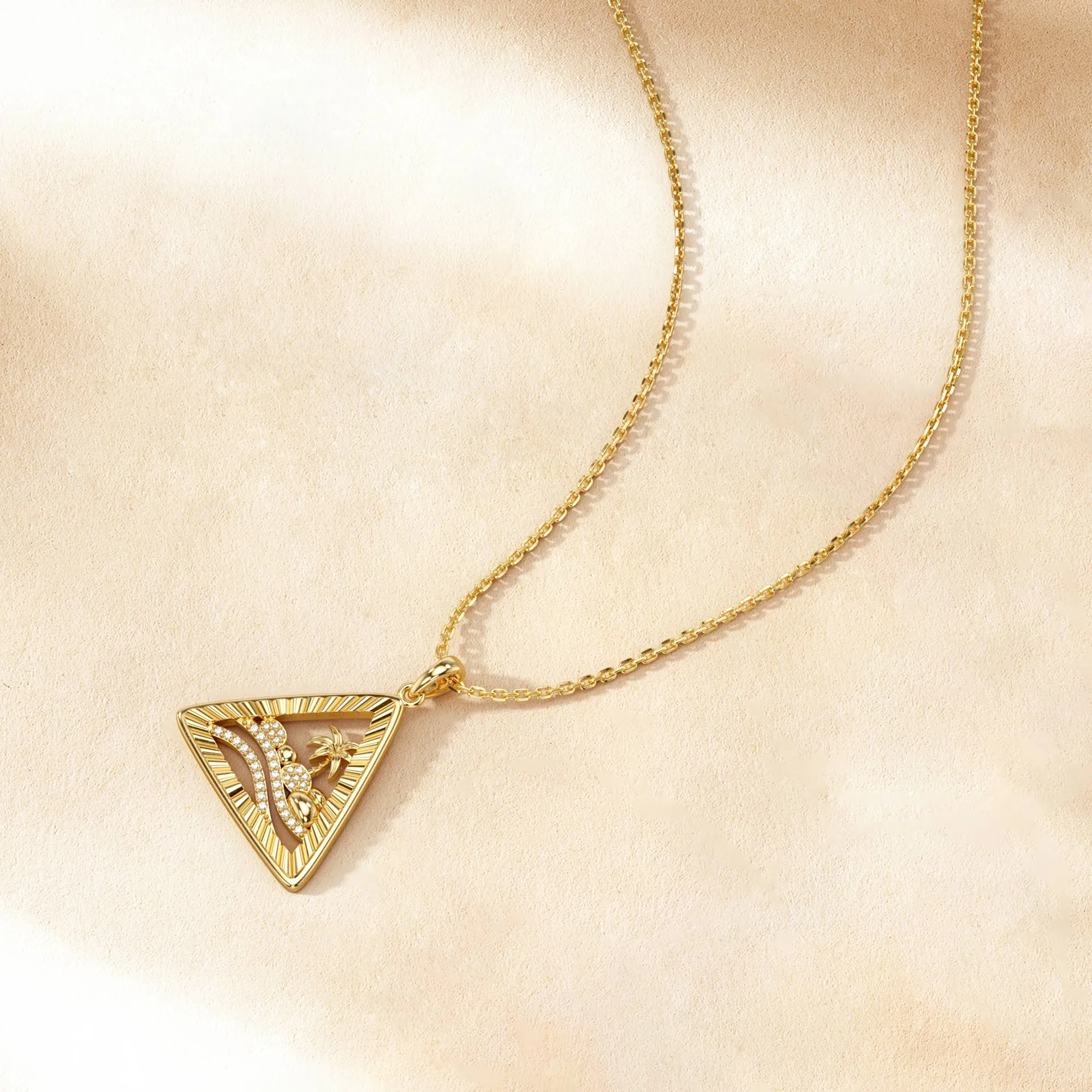 Parable of the Wise and Foolish Builders Triangle Pendant Necklace sold by Vanimy Jewelry product image thumbnail 5