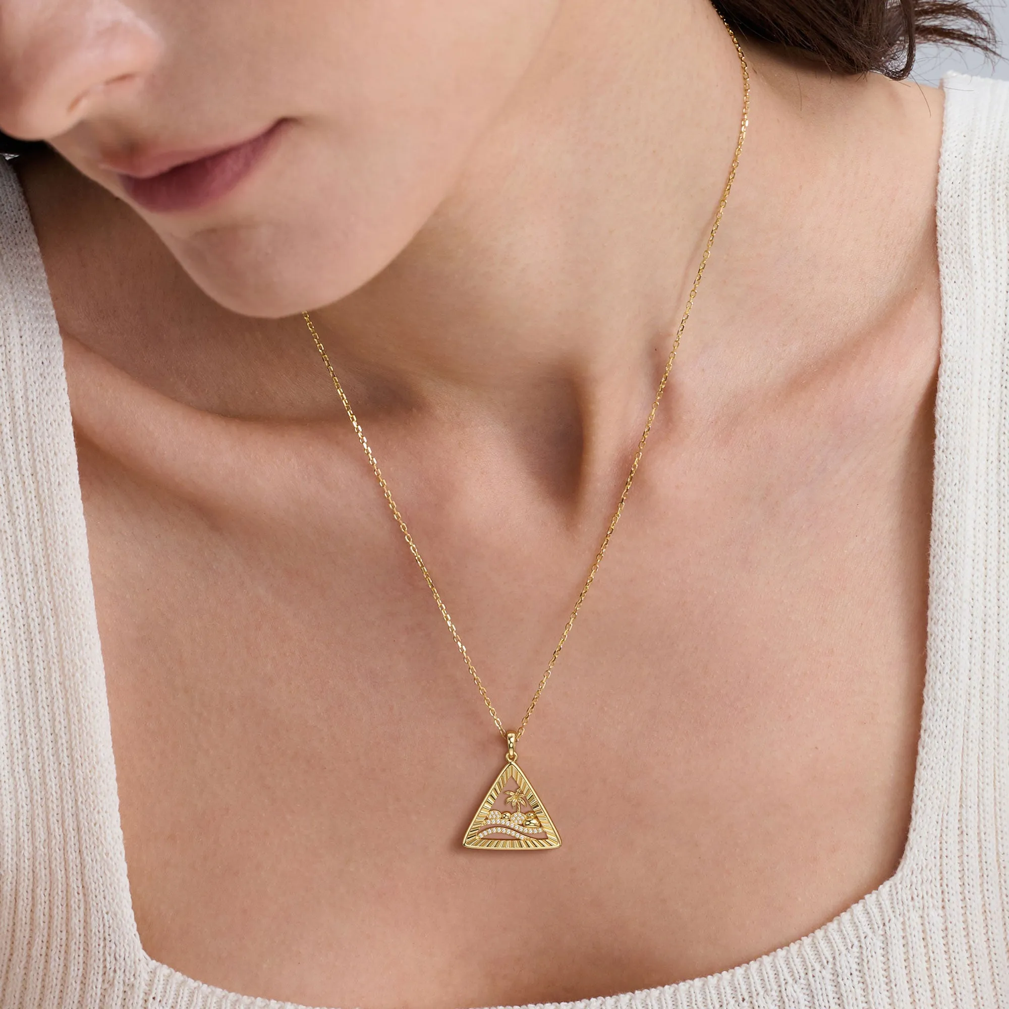 Parable of the Wise and Foolish Builders Triangle Pendant Necklace sold by Vanimy Jewelry product image thumbnail 3