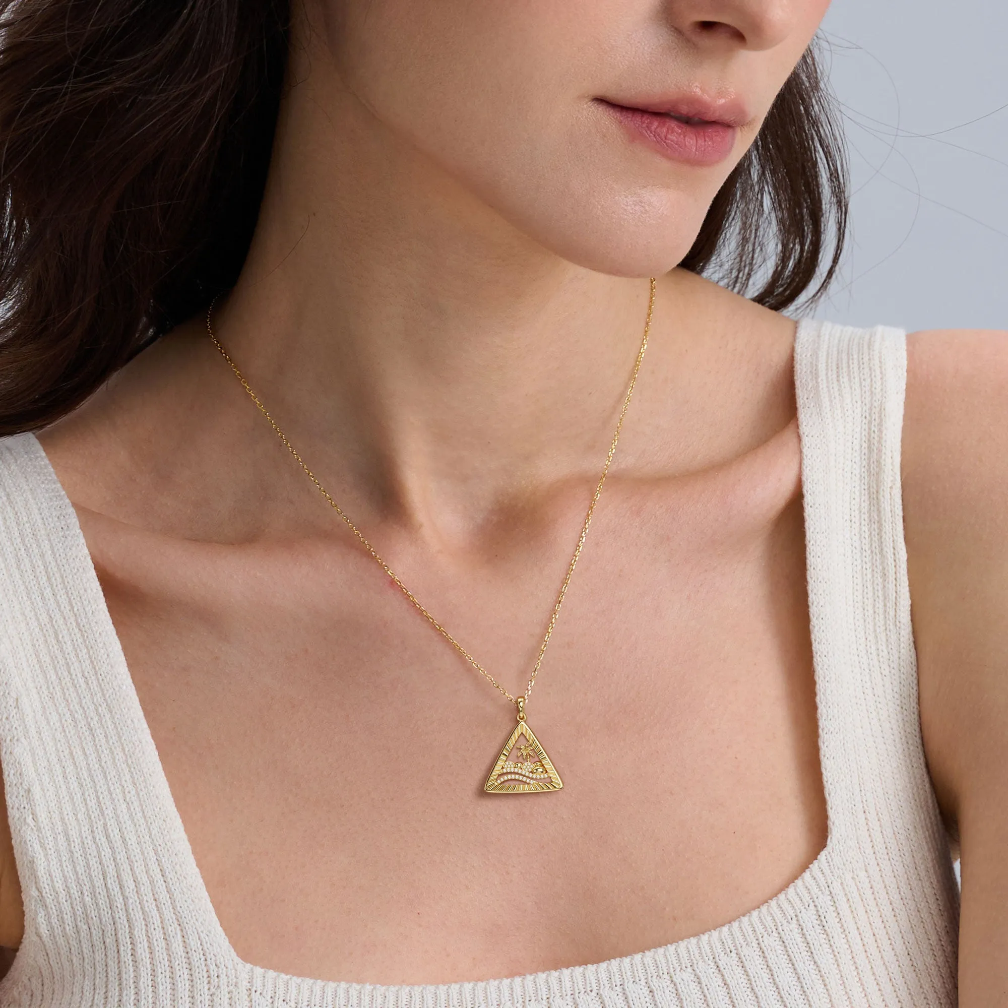 Parable of the Wise and Foolish Builders Triangle Pendant Necklace sold by Vanimy Jewelry product image thumbnail 4