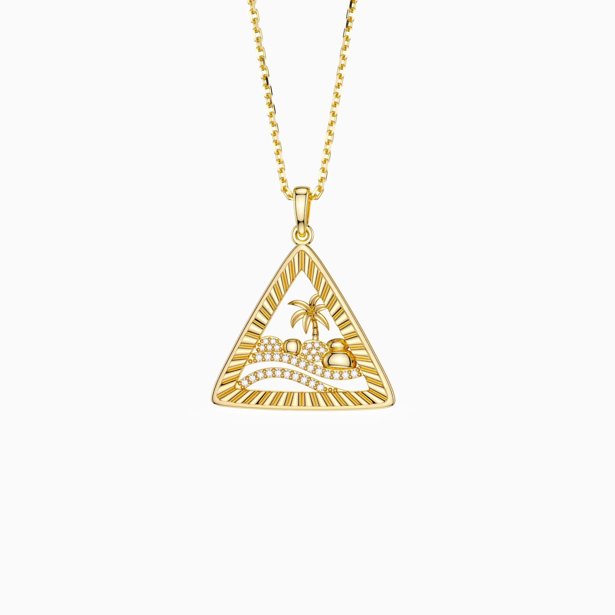 Parable of the Wise and Foolish Builders Triangle Pendant Necklace sold by Vanimy Jewelry