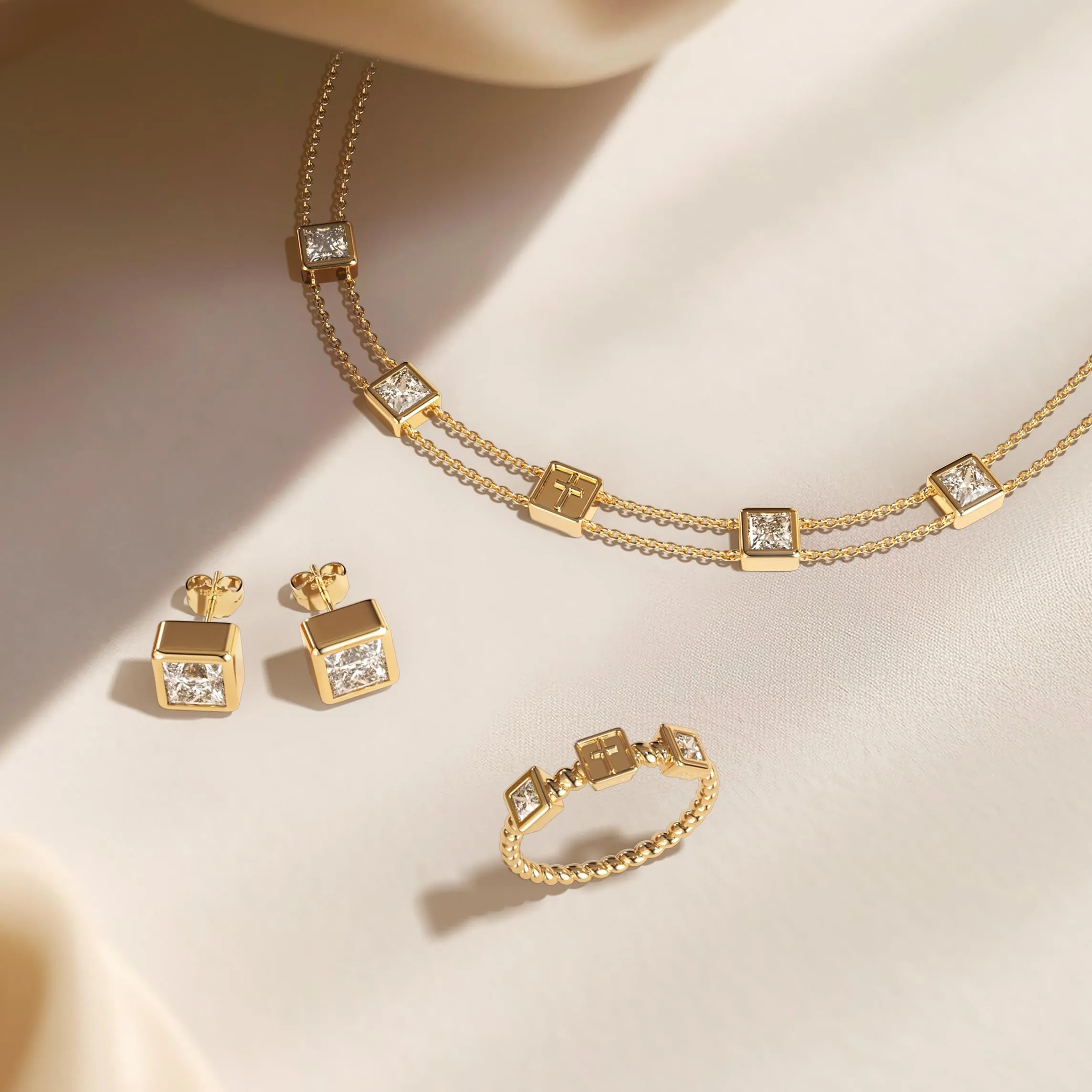 Square Zircon Stud Earrings sold by Vanimy Jewelry product image thumbnail 4