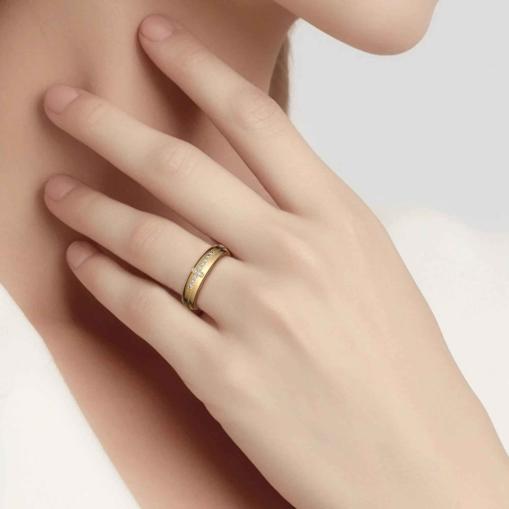 Cross Pray Bands Ring - Gold Vermeil sold by Vanimy Jewelry product image thumbnail 5