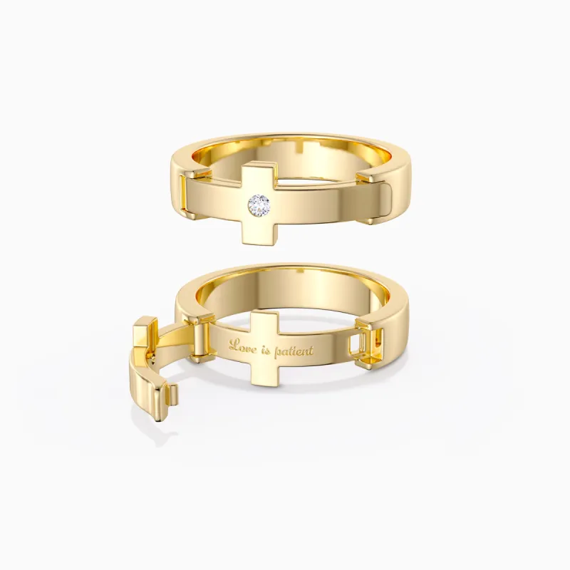 Eternal Love Cross Pave Set Promise Ring sold by Vanimy Jewelry