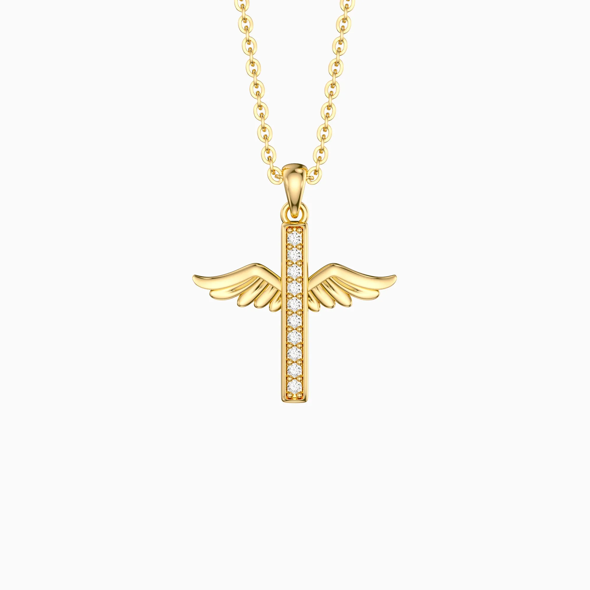 Eternal Guardian Wing Mini Pendant Necklace sold by Vanimy Jewelry