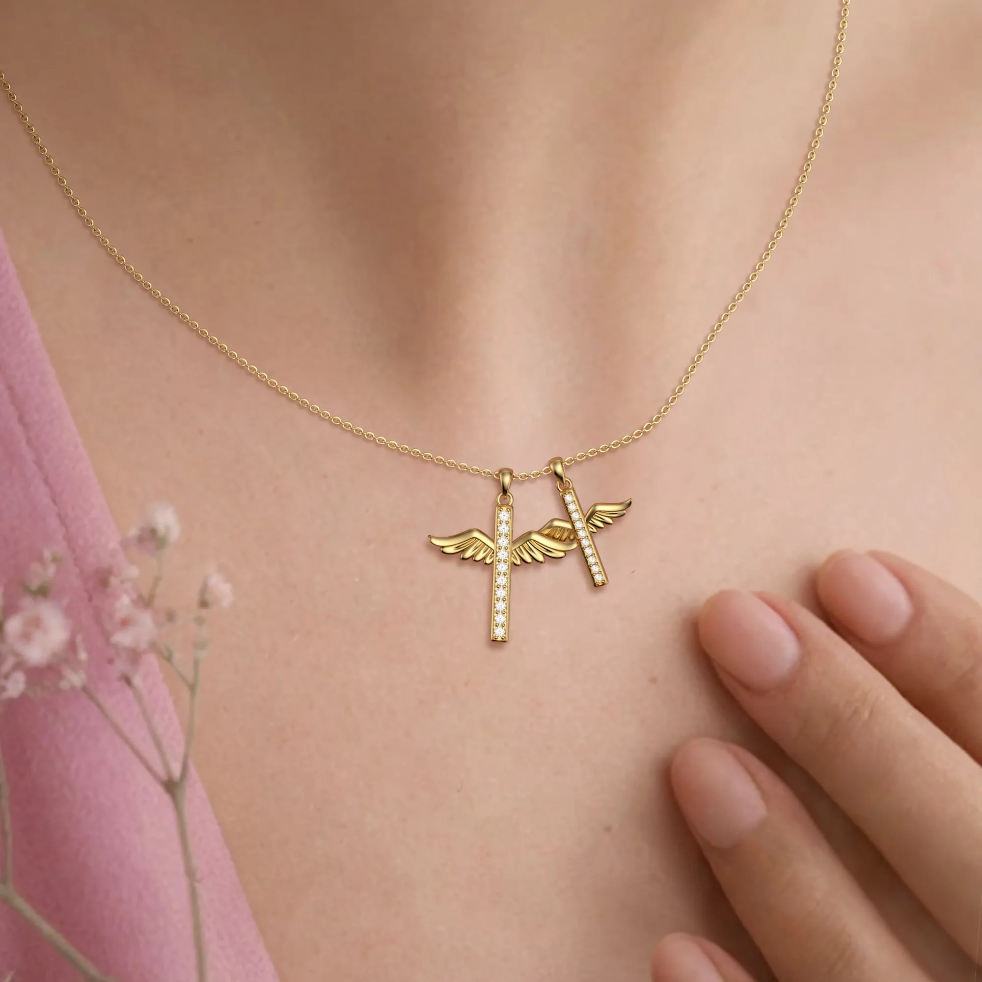 Eternal Guardian Wing Mini Pendant Necklace sold by Vanimy Jewelry product image thumbnail 4