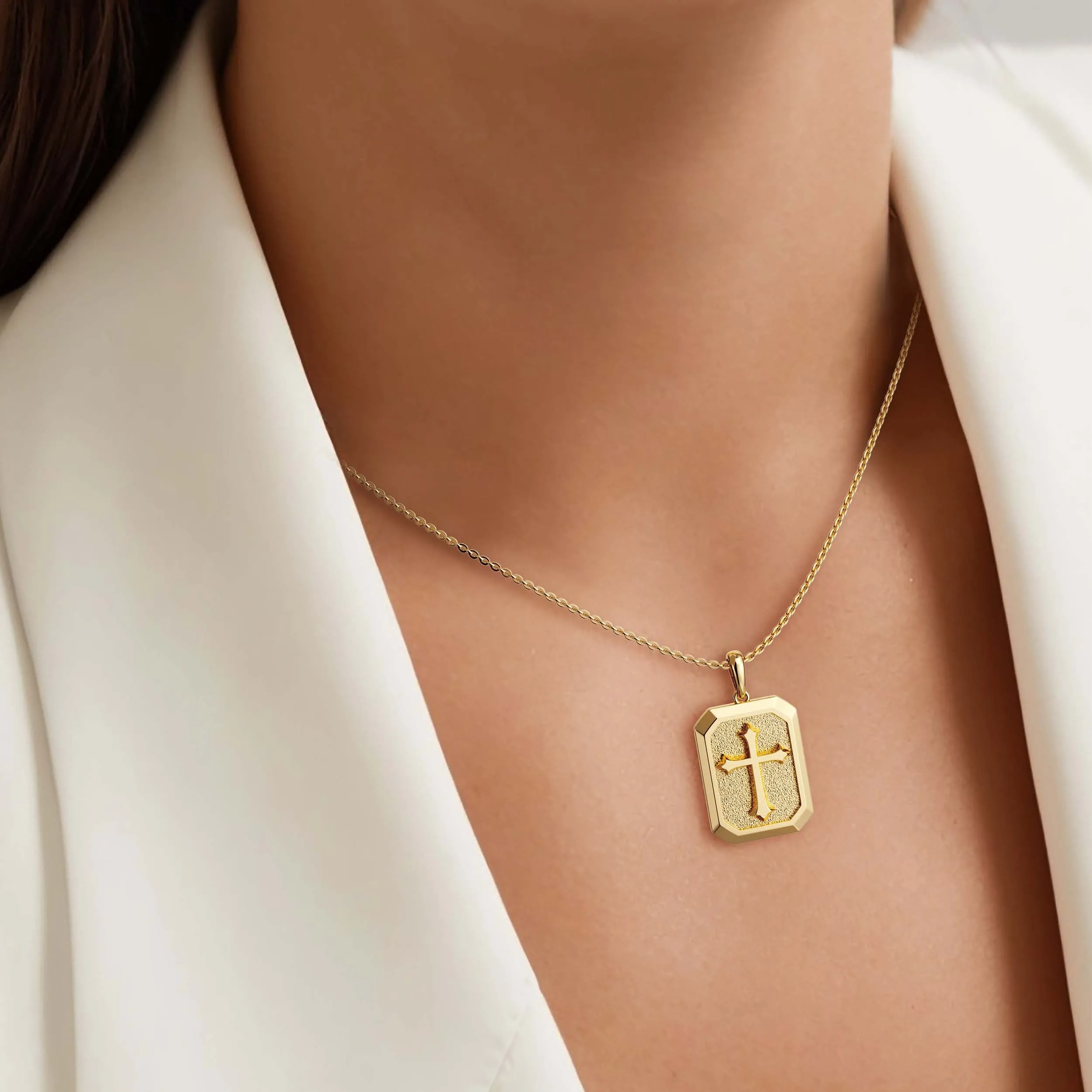 God Is In Control Cross Medallion Pendant Engraved Necklace sold by Vanimy Jewelry product image thumbnail 2
