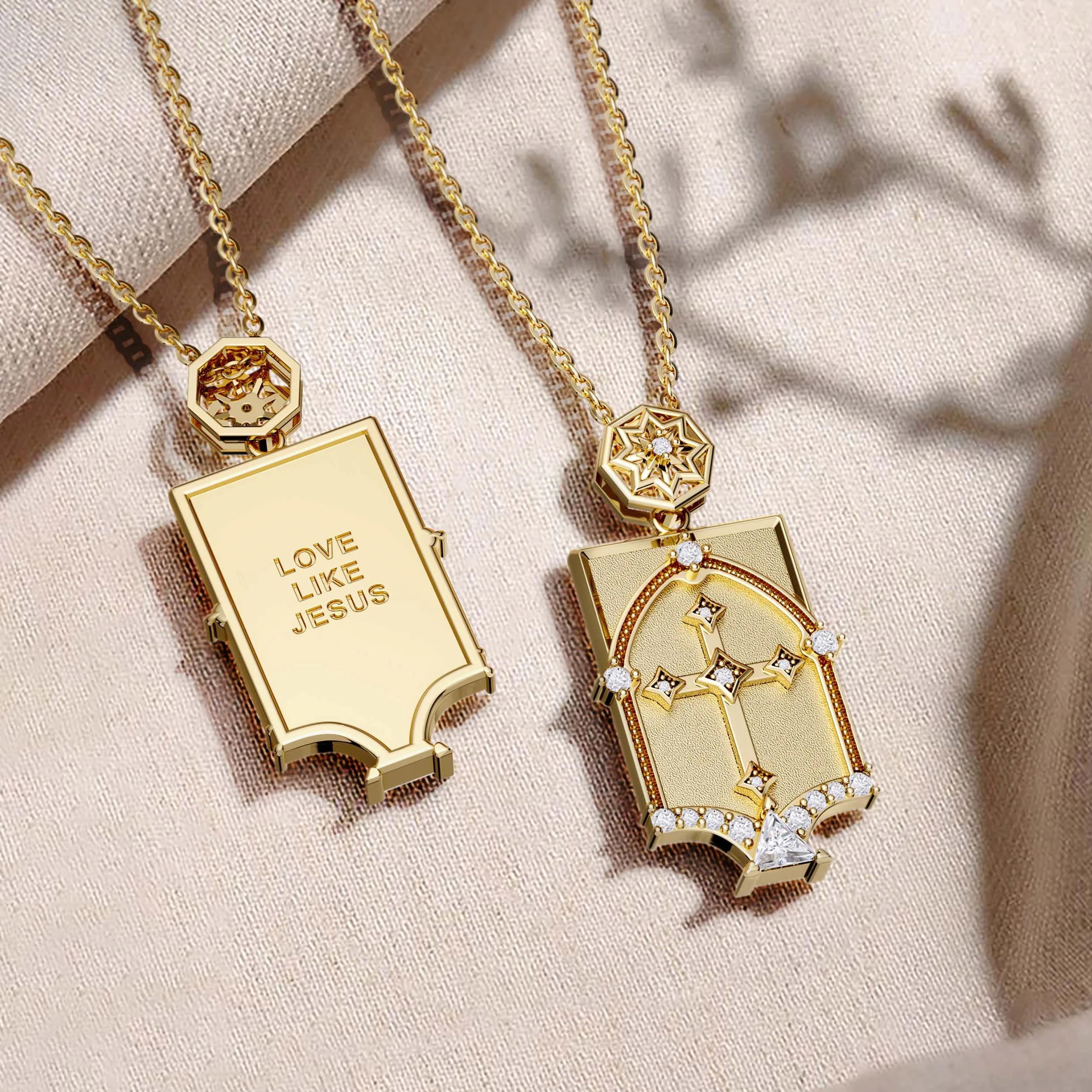 Love Like Jesus Cross Engraved Necklace sold by Vanimy Jewelry product image thumbnail 3