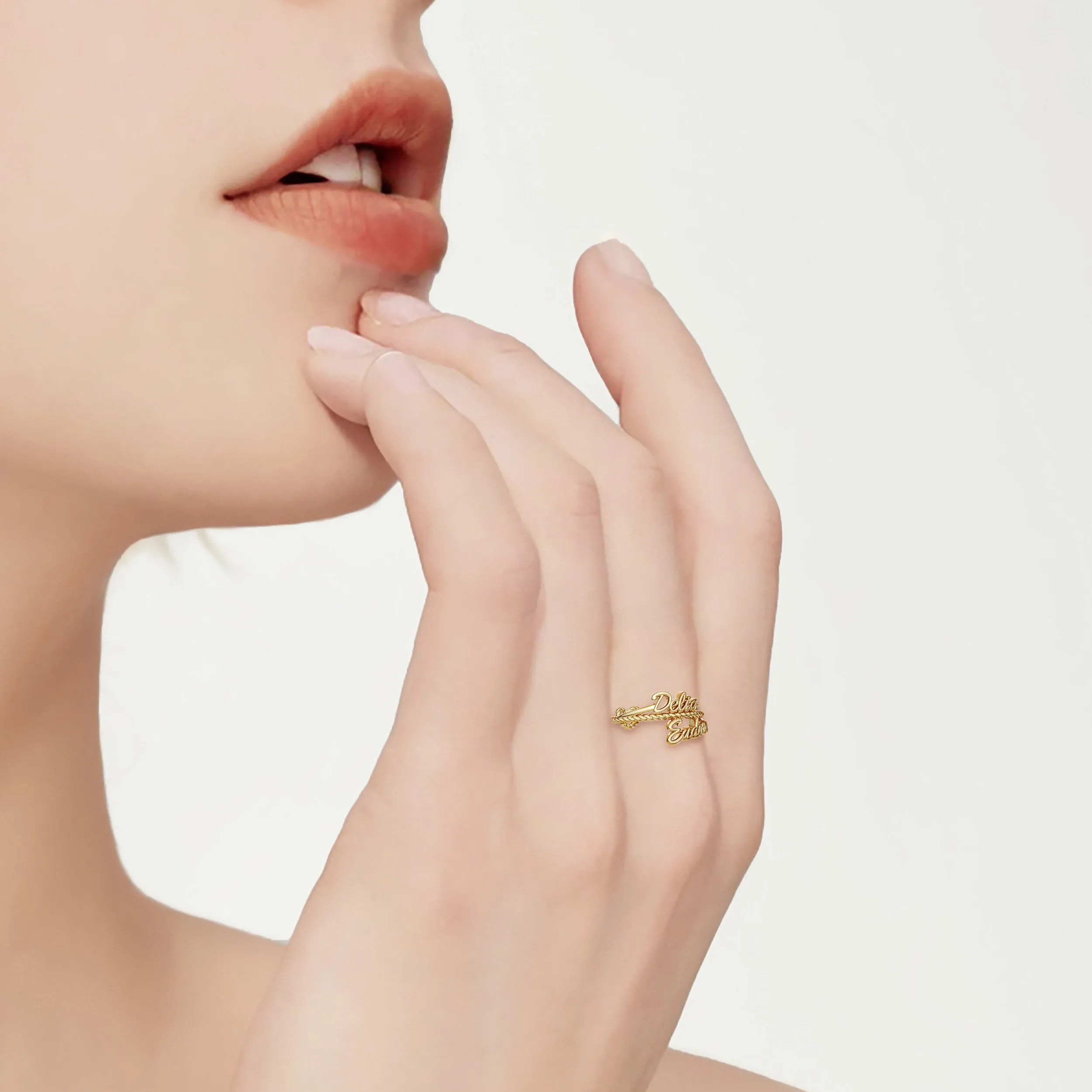 Name Personalized Knot Ring sold by Vanimy Jewelry product image thumbnail 3