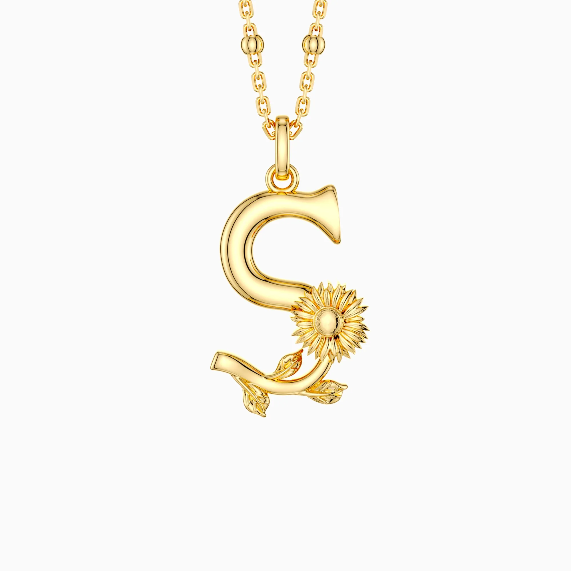 Sunflower Blossom Letter S Pendant sold by Vanimy Jewelry product image thumbnail 2