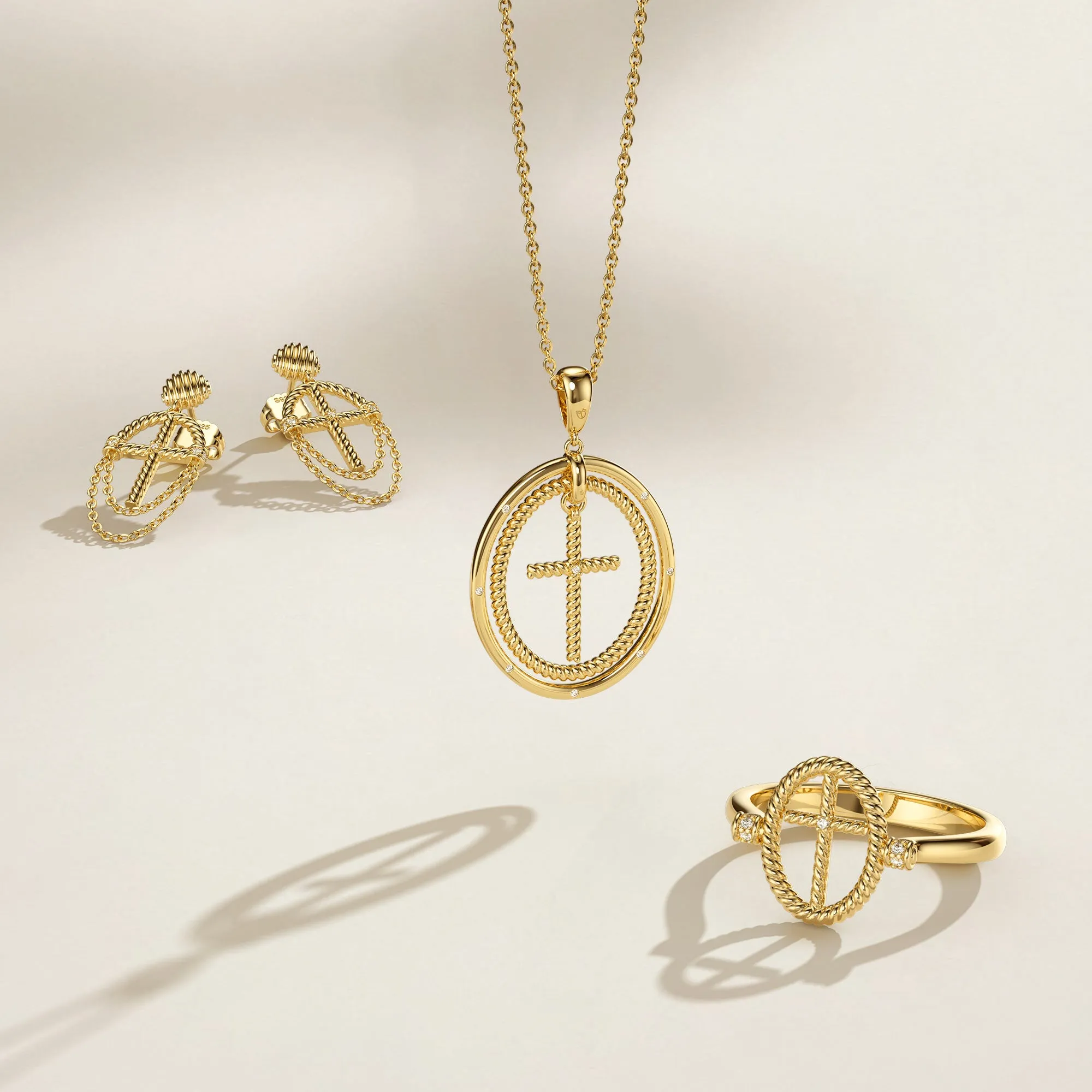 Oval Cross Cord Necklace sold by Vanimy Jewelry product image thumbnail 4