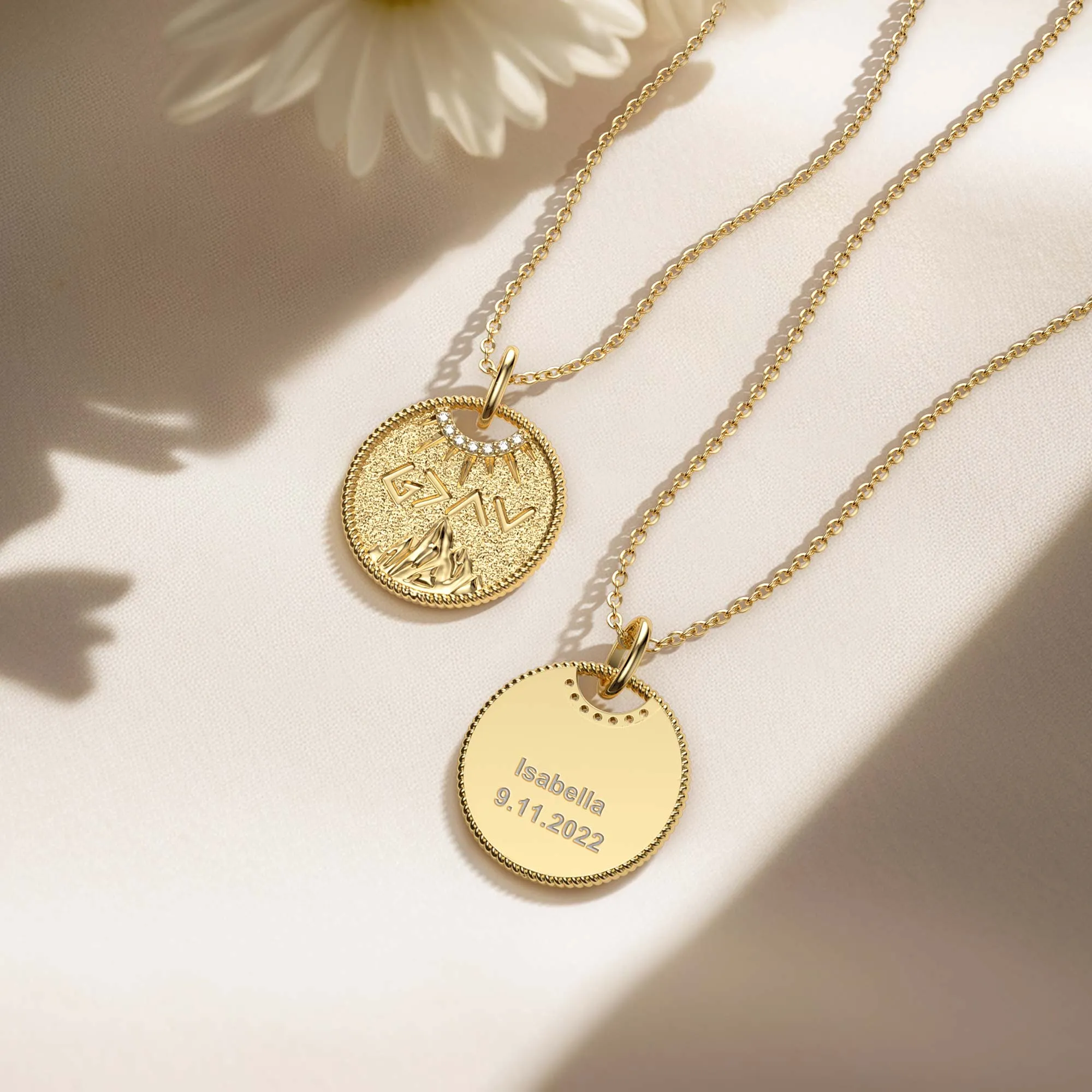 Personalized Highs And Lows Gold Coin Necklace sold by Vanimy Jewelry product image thumbnail 2