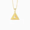 Geometric Triangle Tribe Trillion Cut Pendant Necklace sold by Vanimy Jewelry