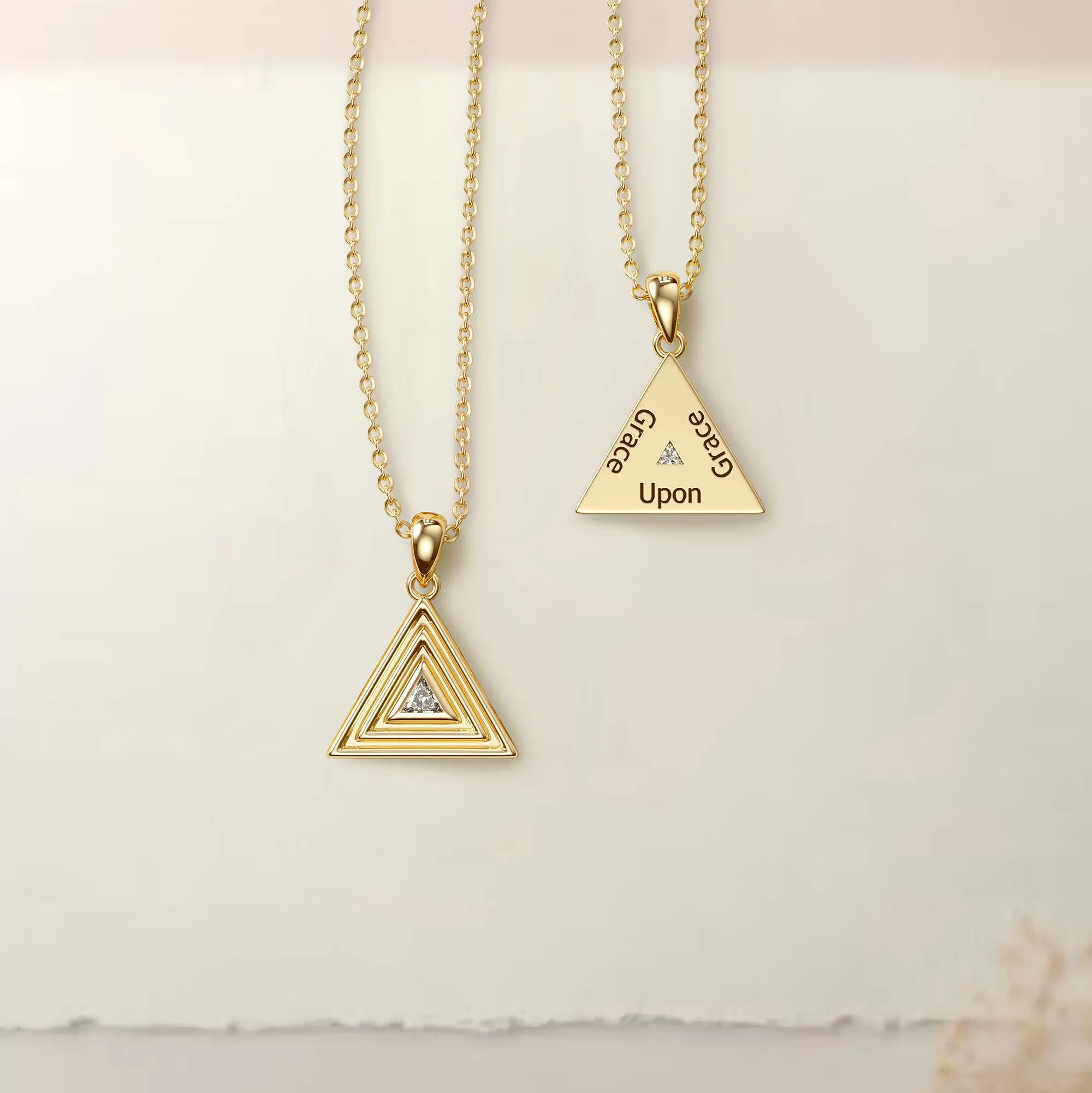 Geometric Triangle Tribe Trillion Cut Pendant Necklace sold by Vanimy Jewelry product image thumbnail 2