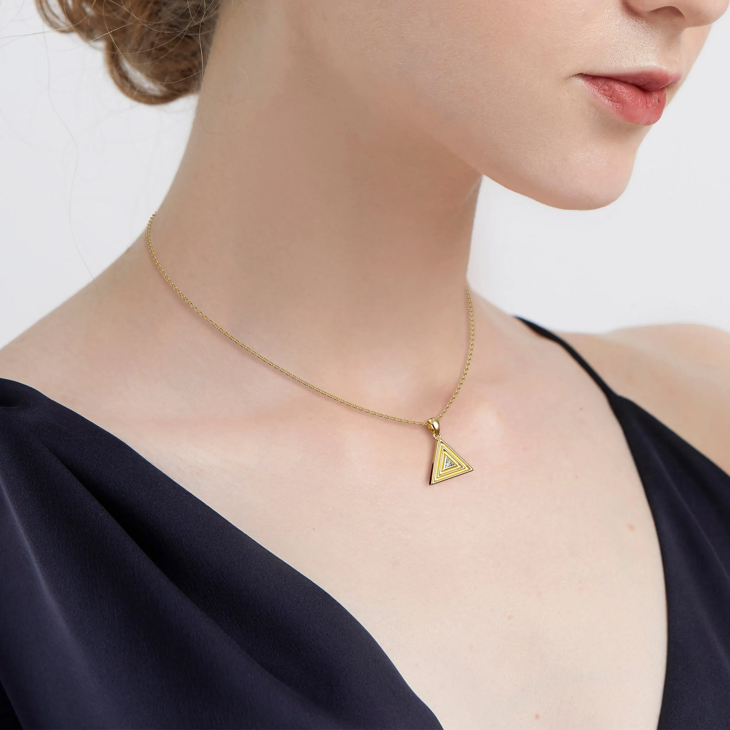 Geometric Triangle Tribe Trillion Cut Pendant Necklace sold by Vanimy Jewelry product image thumbnail 3