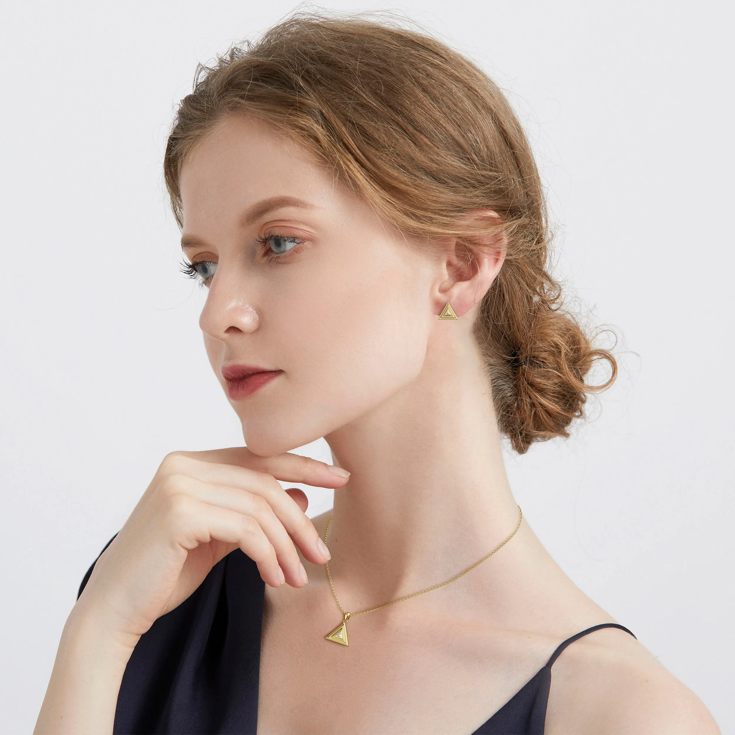 Geometric Triangle Tribe Trillion Cut Pendant Necklace sold by Vanimy Jewelry product image thumbnail 4