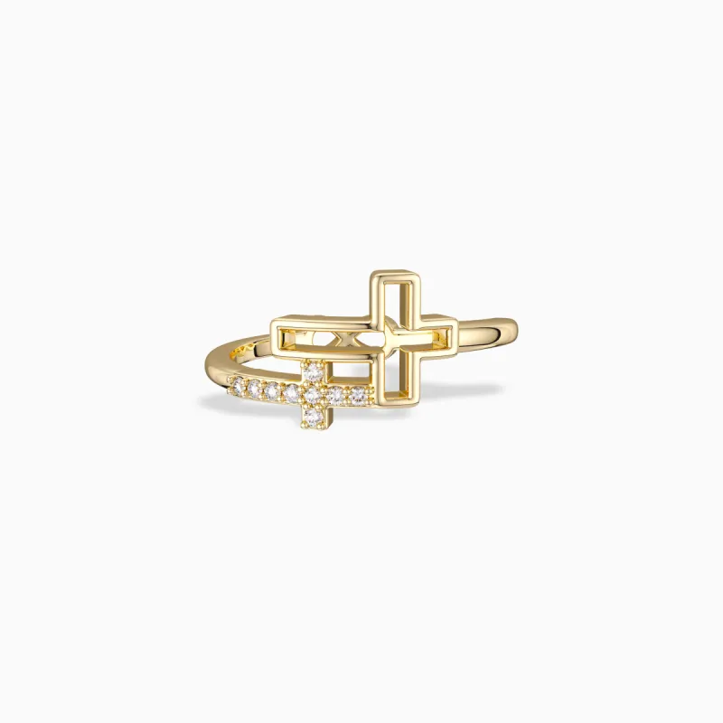 Double Hollow Cross And Infinity Ring sold by Vanimy Jewelry