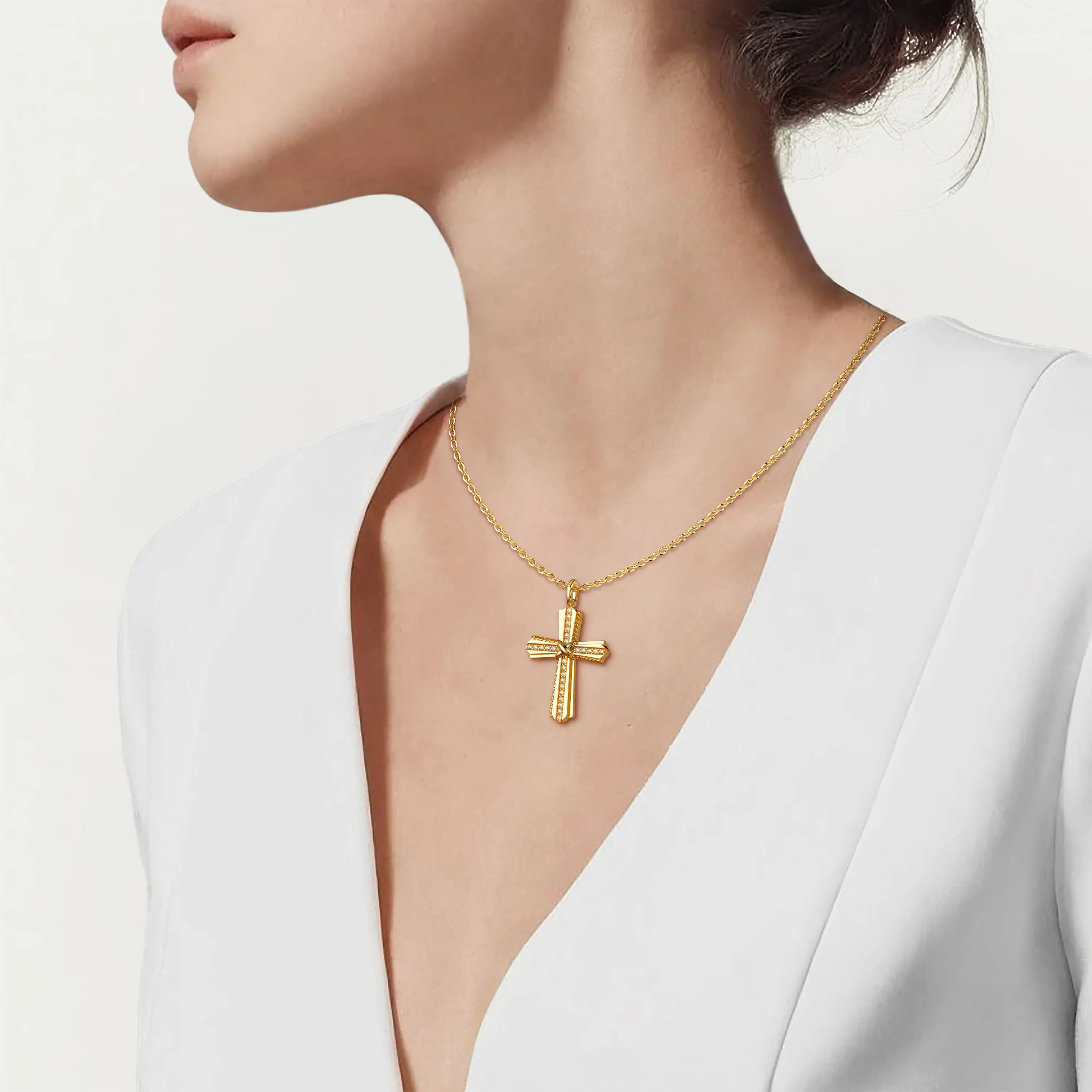 Cord X Cross Necklace sold by Vanimy Jewelry product image thumbnail 2