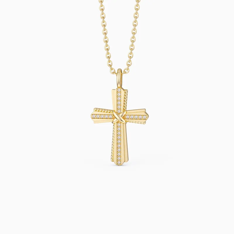 Cord X Cross Necklace sold by Vanimy Jewelry