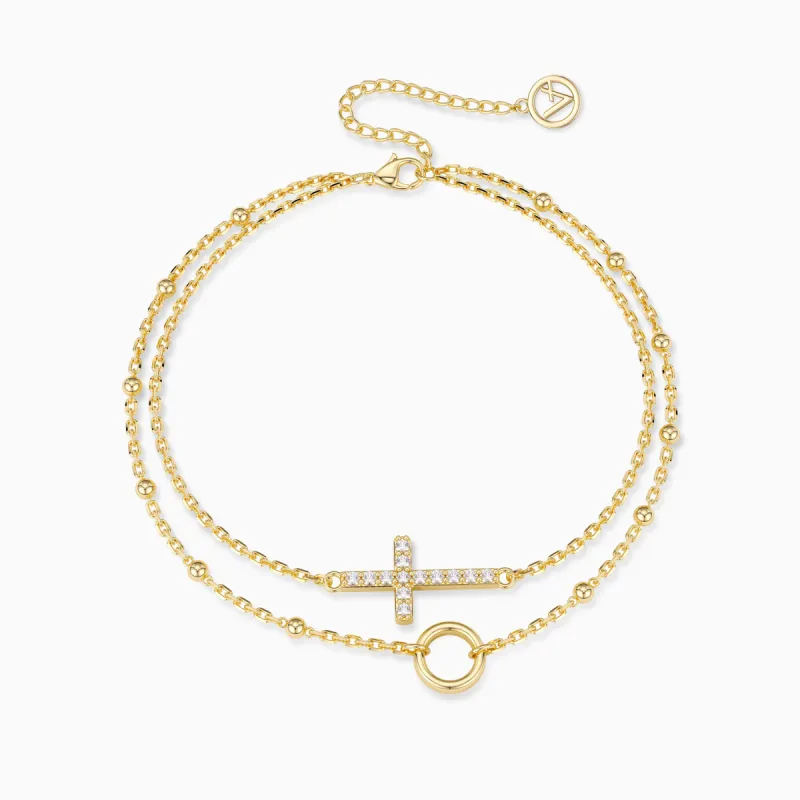 Gold Layered Cross Bracelet sold by Vanimy Jewelry
