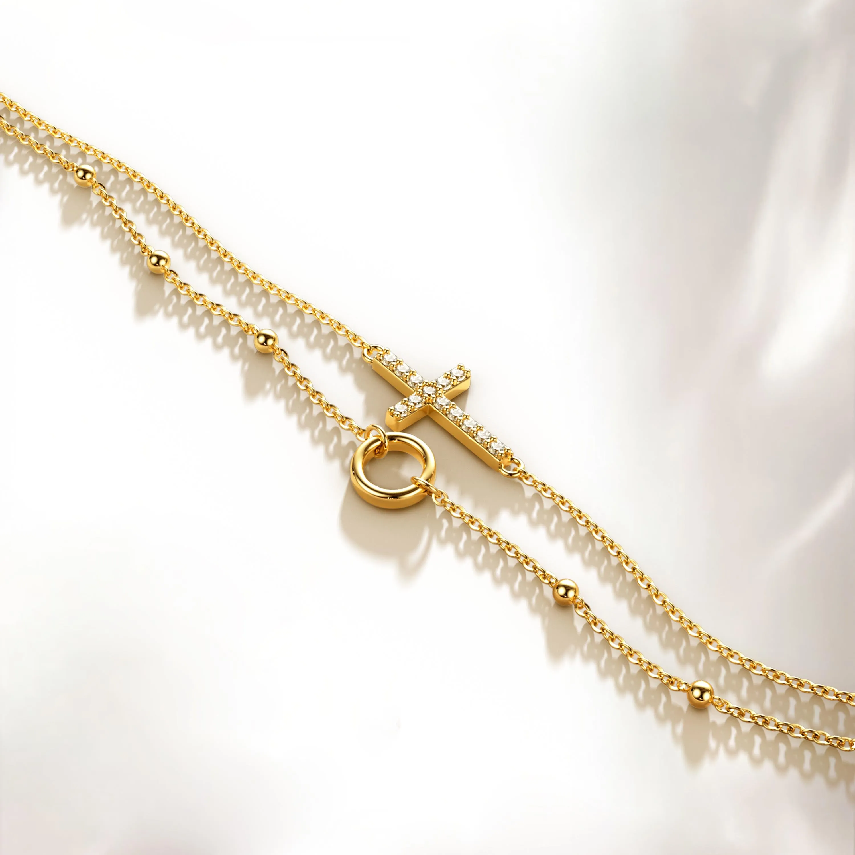 Gold Layered Cross Bracelet sold by Vanimy Jewelry product image thumbnail 5