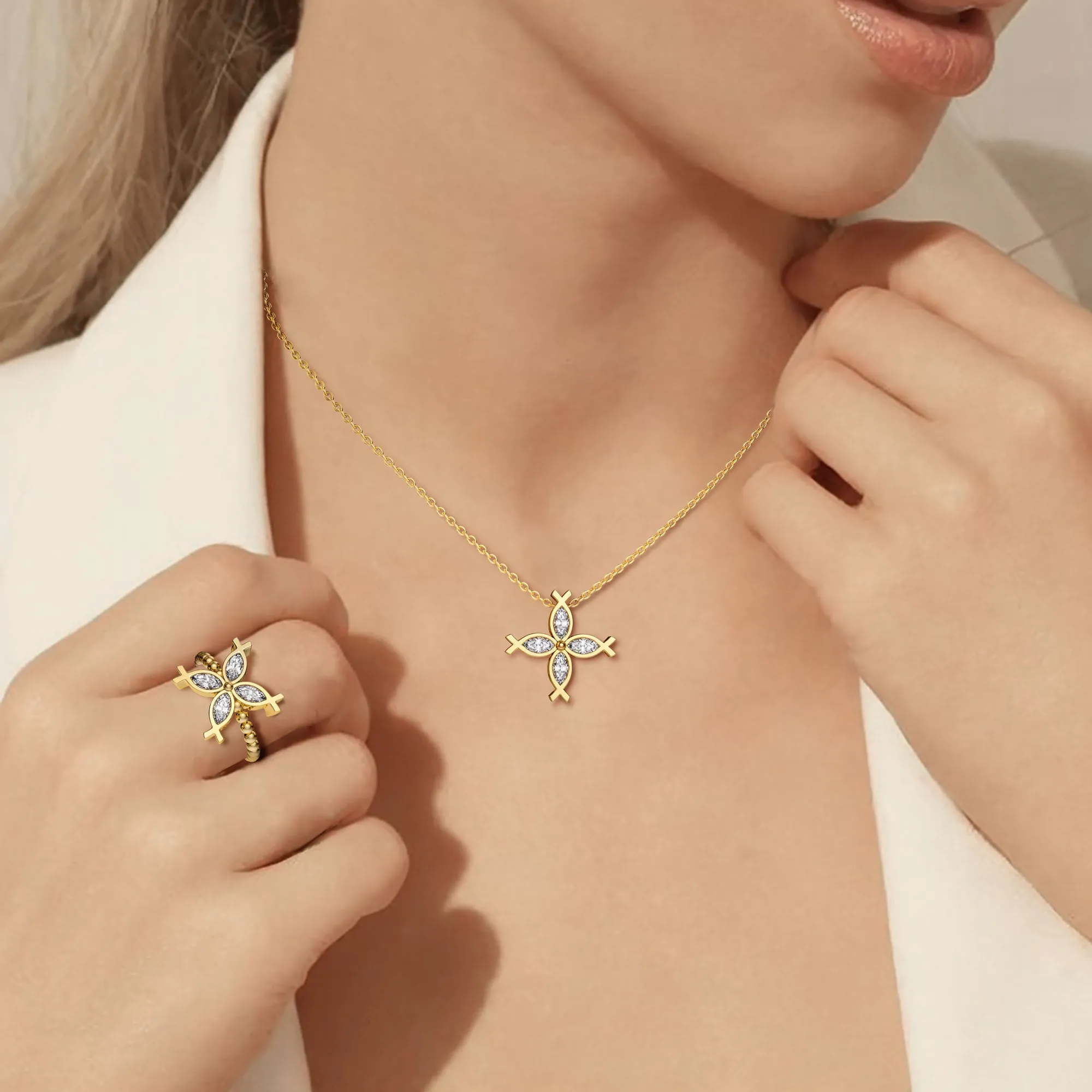 Ichthys Cross Pendant Necklace sold by Vanimy Jewelry product image thumbnail 3