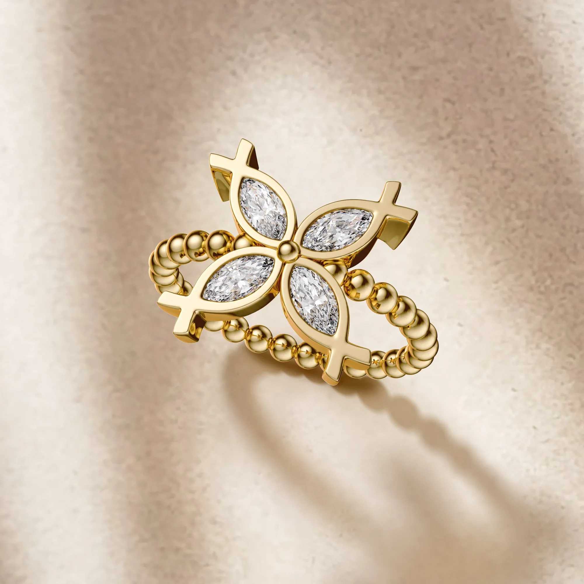 Ichthys Cross Beaded Statement Ring sold by Vanimy Jewelry product image thumbnail 2