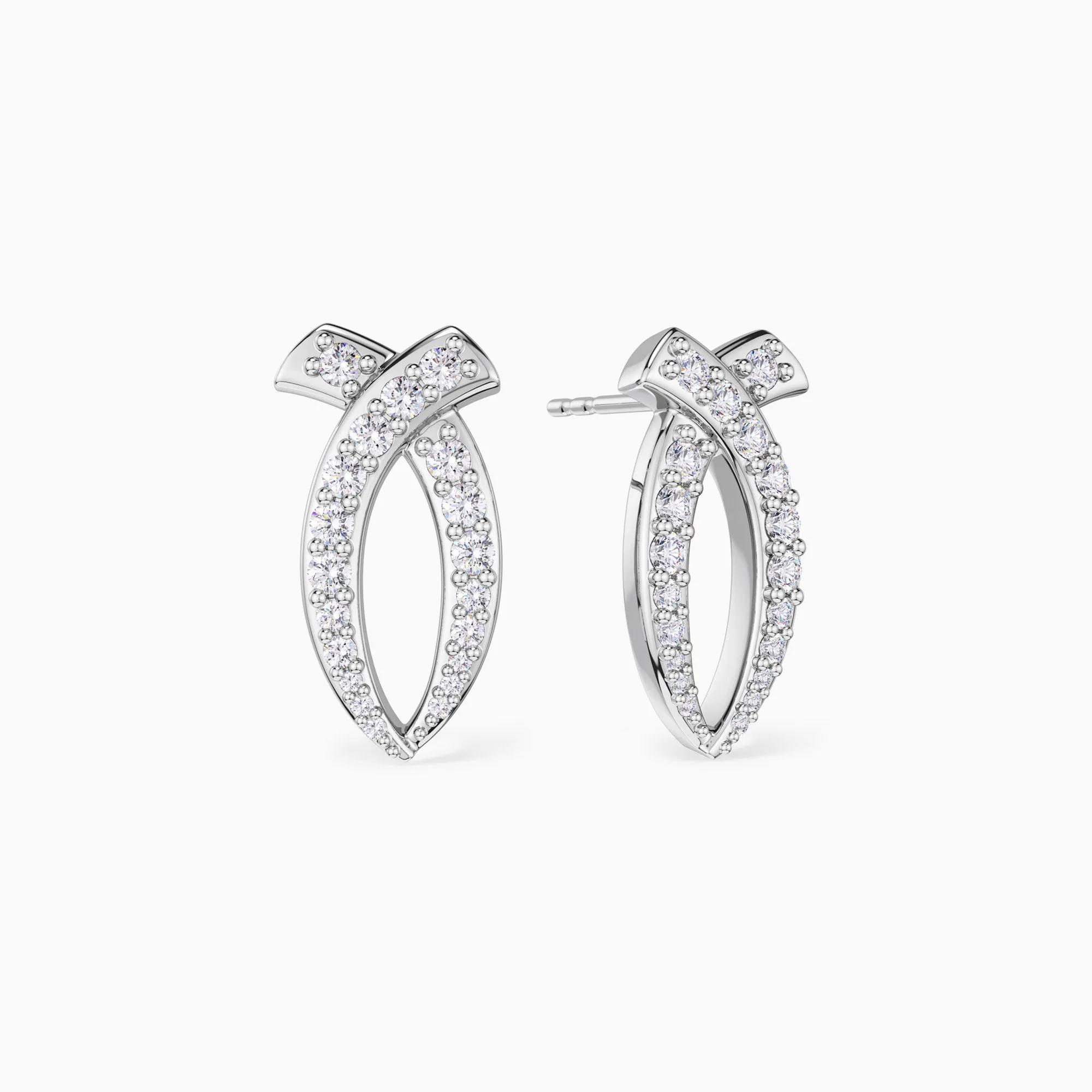 Curved Ichthys Stud Earrings sold by Vanimy Jewelry product image thumbnail 5