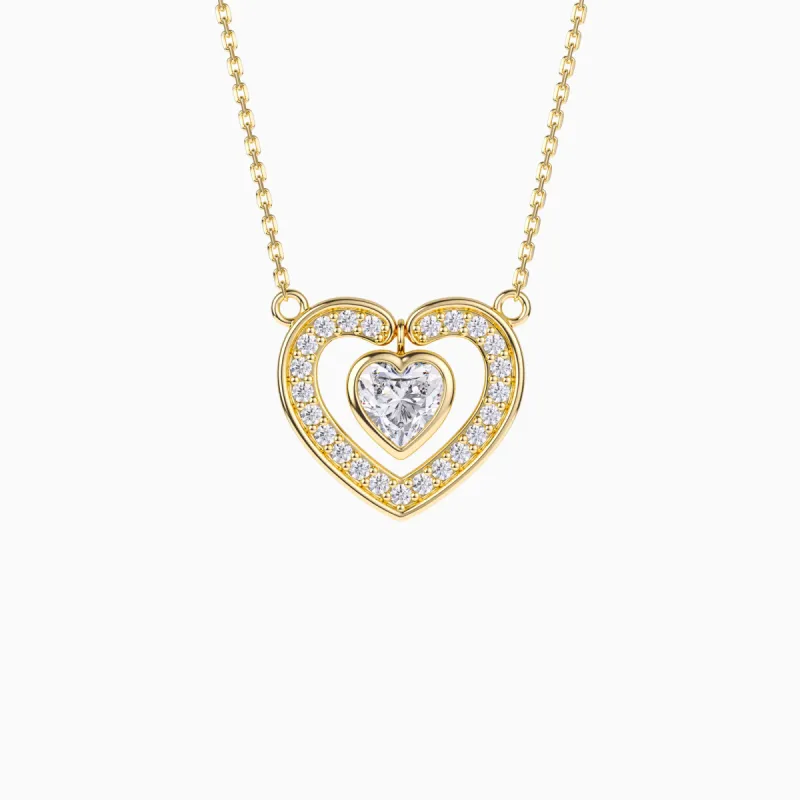 Double Heart Love Necklace sold by Vanimy Jewelry