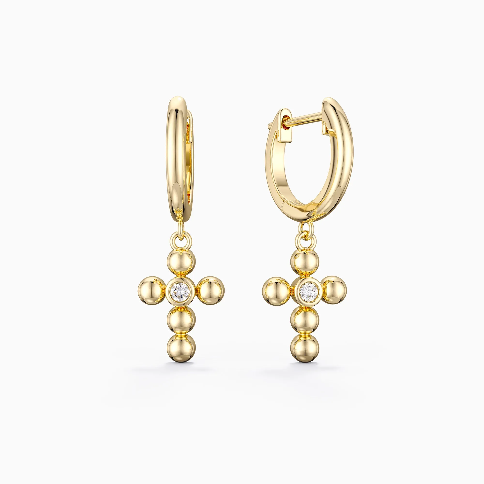 Sterling Silver Circle Cross Earrings sold by Vanimy Jewelry