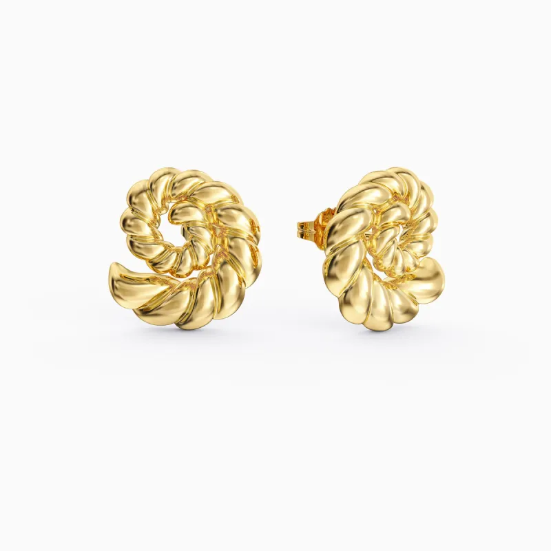 Conch Rope Stud Earrings sold by Vanimy Jewelry