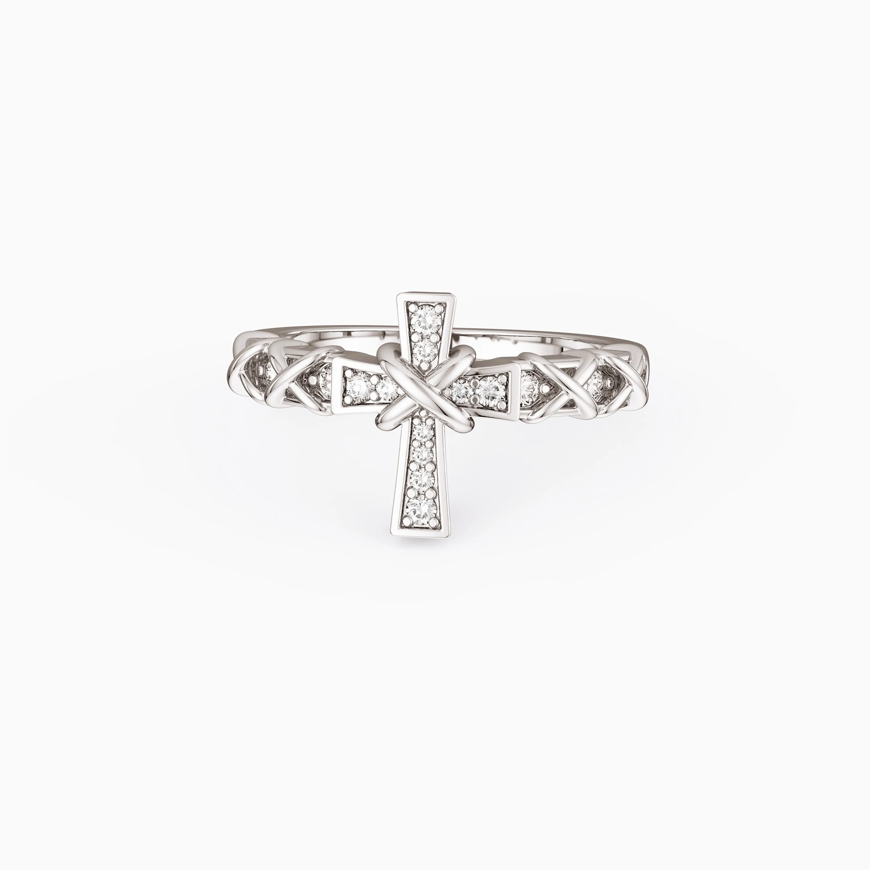 Pavé X Cross Ring sold by Vanimy Jewelry product image thumbnail 5