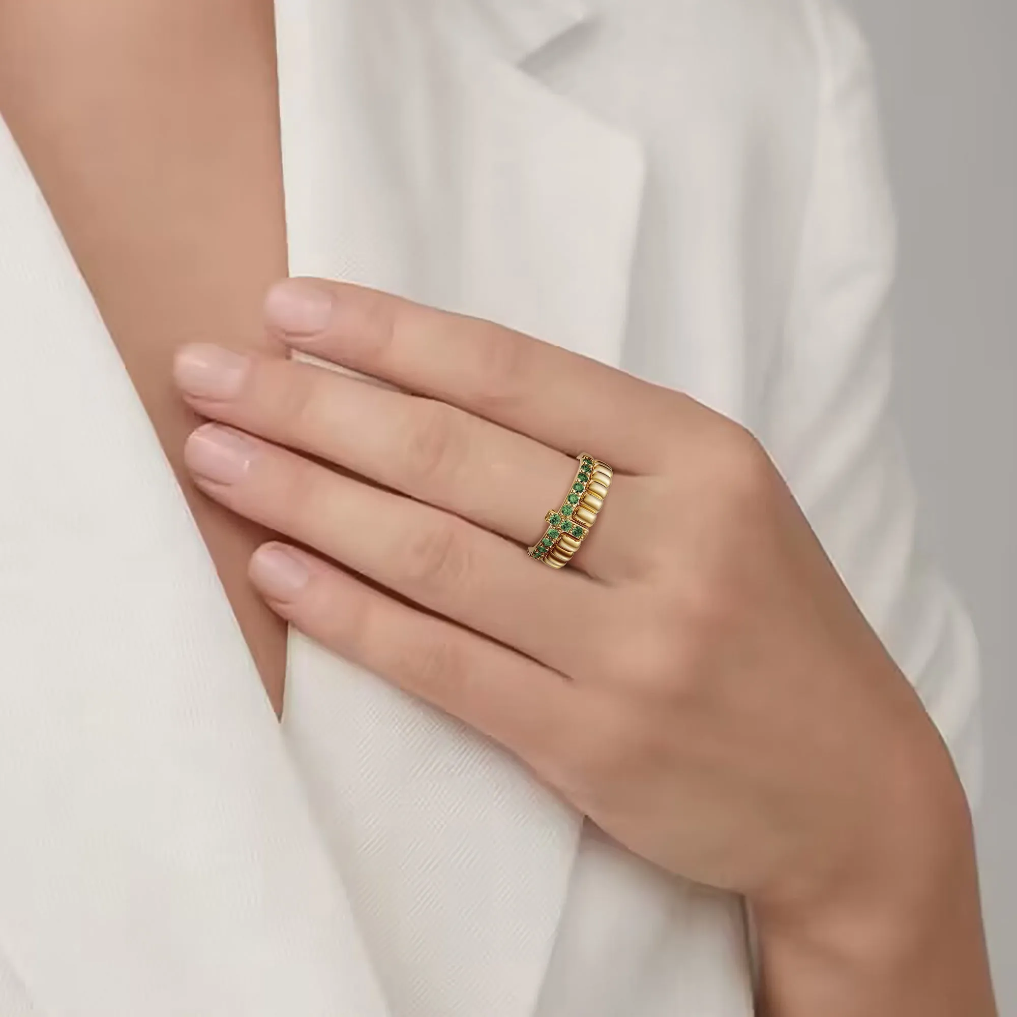 Eternal Setting Cross Two-piece Ring Set sold by Vanimy Jewelry product image thumbnail 3