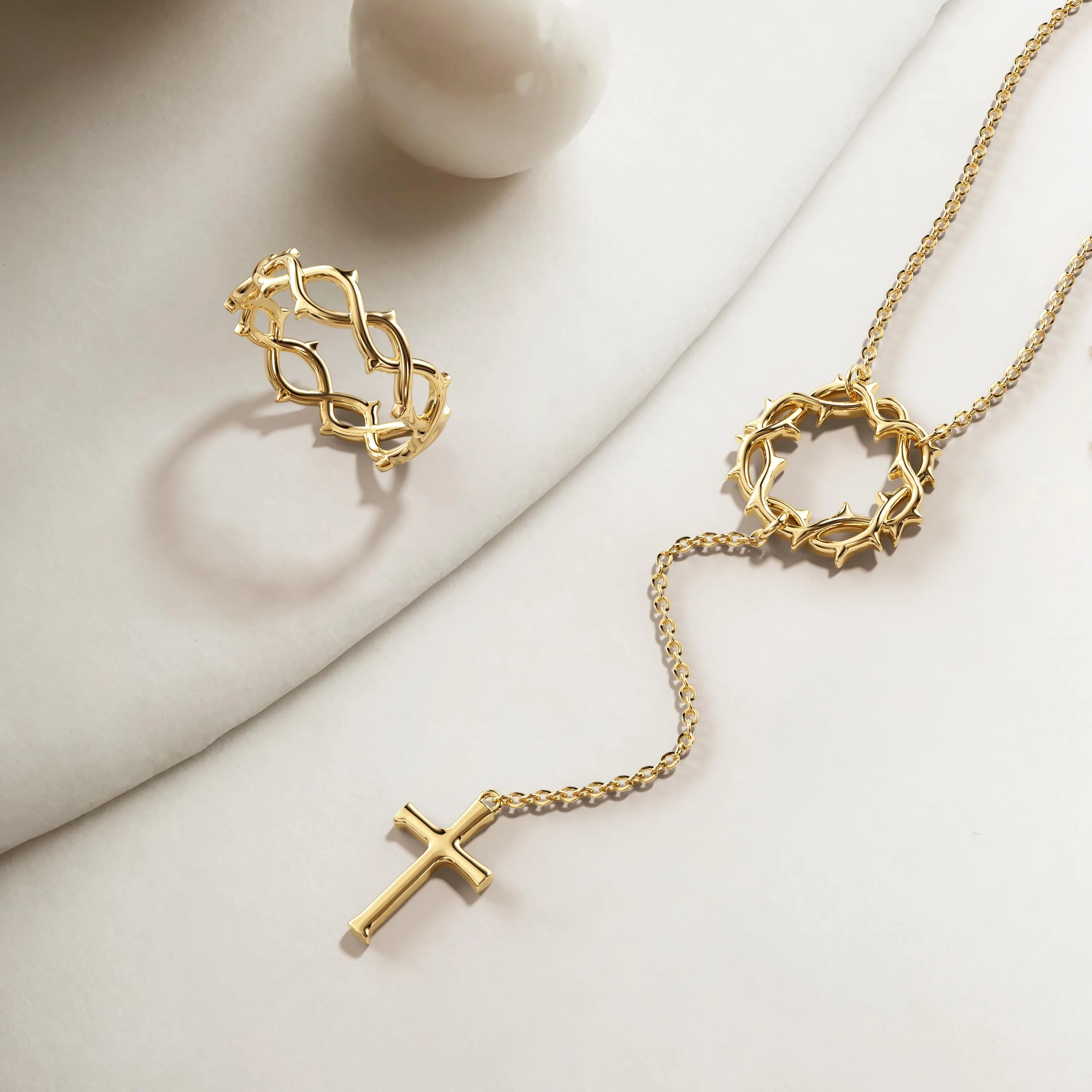 Cross Crown of Thorns Necklace sold by Vanimy Jewelry product image thumbnail 4