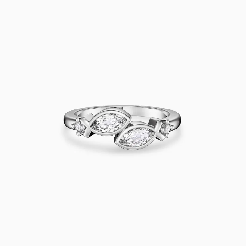 'Together in Faith' Jesus Fish Toi Et Moi Promise Ring sold by Vanimy Jewelry