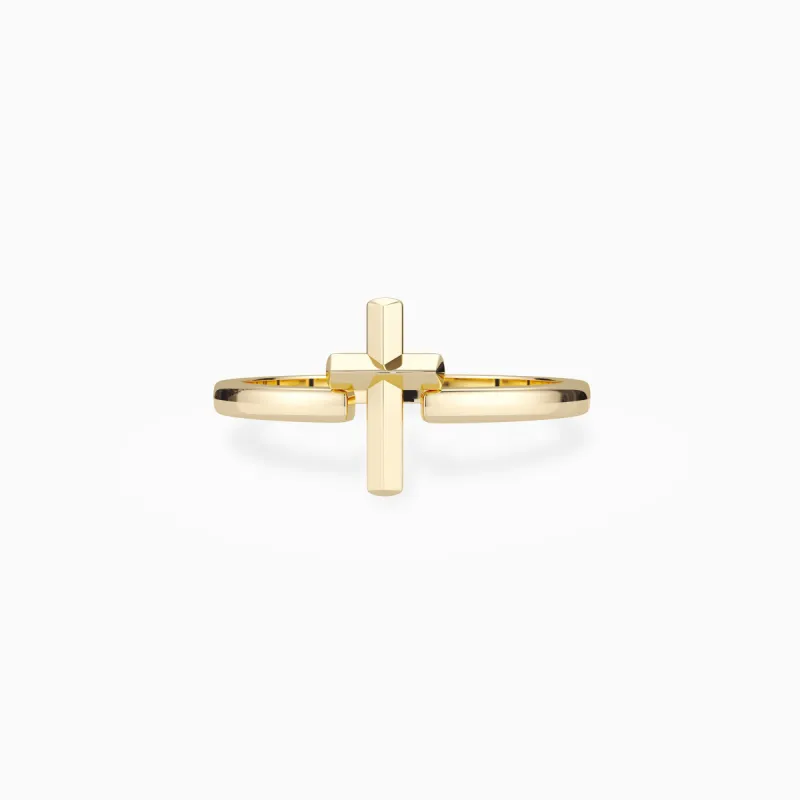 Minimalist Cross Symbol Ring sold by Vanimy Jewelry