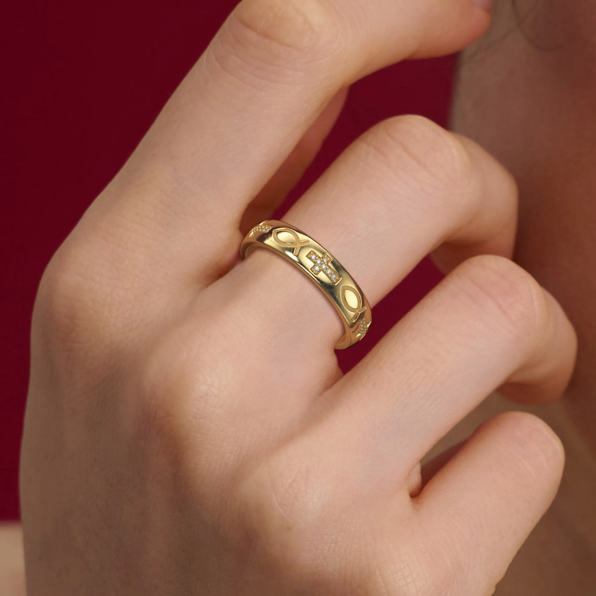 Cross Ichthys Ring sold by Vanimy Jewelry product image thumbnail 2