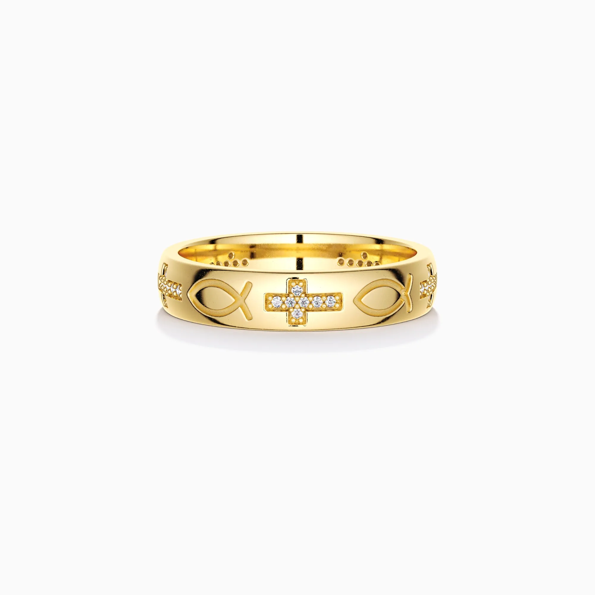Cross Ichthys Ring sold by Vanimy Jewelry