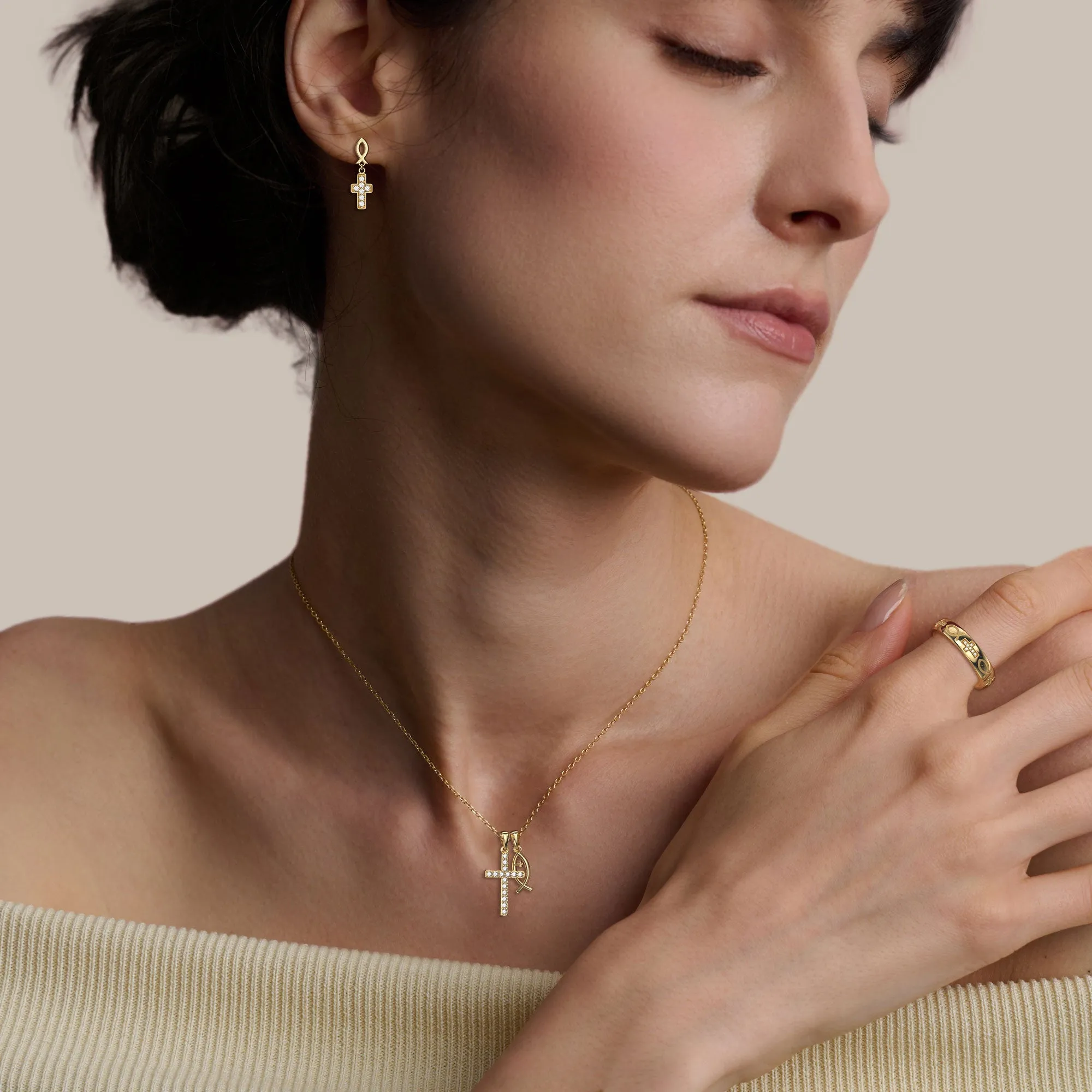 Cross Ichthys Ring sold by Vanimy Jewelry product image thumbnail 3