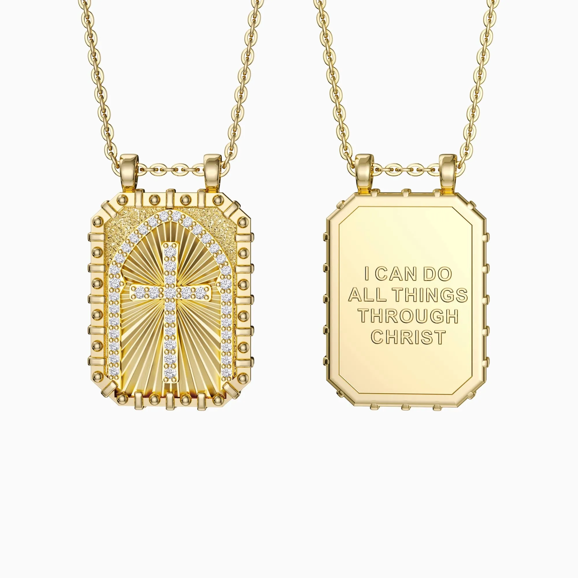 I Can Do All Things Through Christ Cross Engraved Necklace sold by Vanimy Jewelry